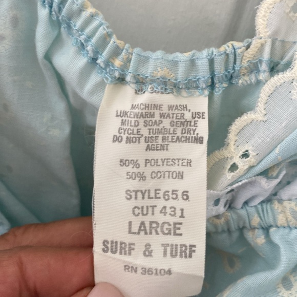 Vintage 70’s Surf & Turf Baby Doll Eyelit Bustier Style Top. Tag Size Large - Picture 3 of 5